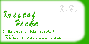 kristof hicke business card